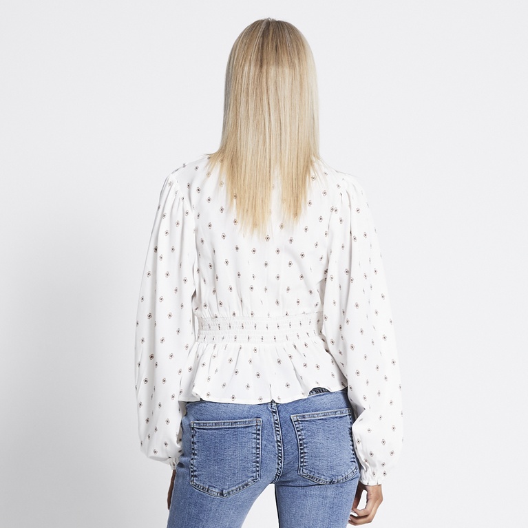 V-neck peplum blouse "Gianna" Print 1